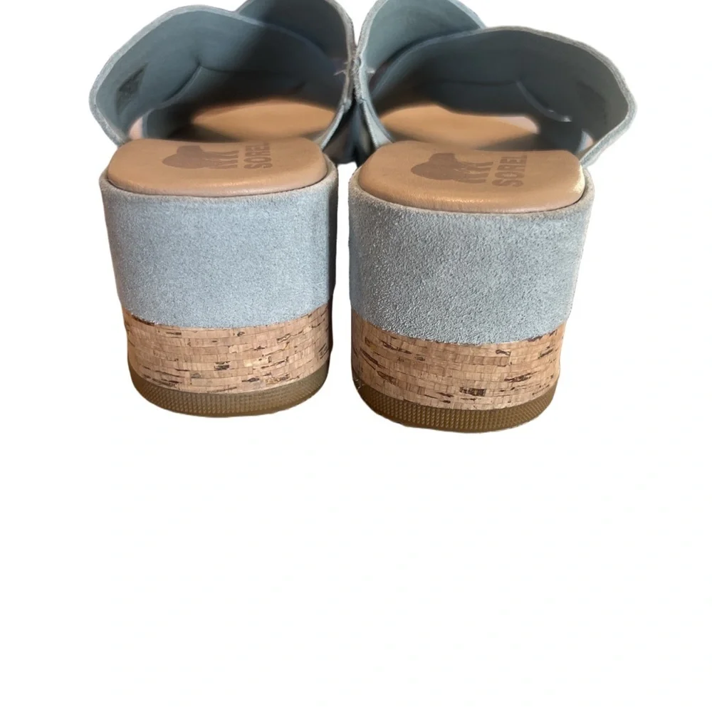 Sorel Cameron Flattorm Mule In Crushed Blue, Sea Salt